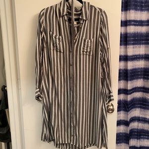 Long Sleeves Stripped Dress